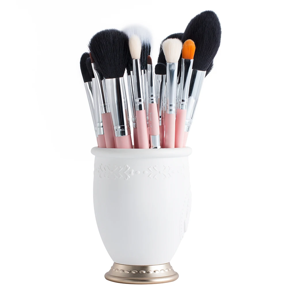 Набор кистей для макияжа Jessup Beauty набор из 15 розового и серебряного цвета