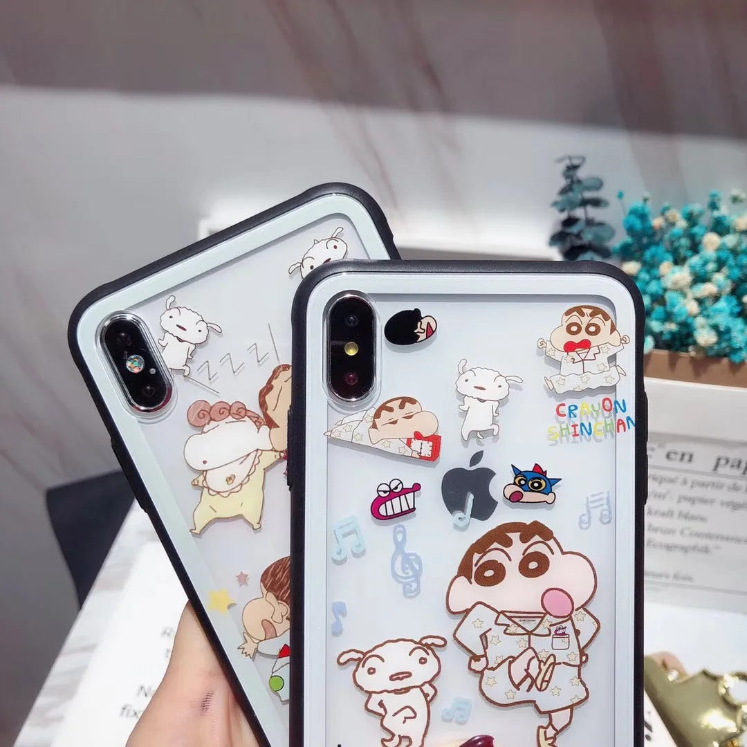 Чехол для телефона Crayon Shin-Chan i, стеклянный чехол для iphone 6s 7 8 plus x xr xs max, милые чехлы