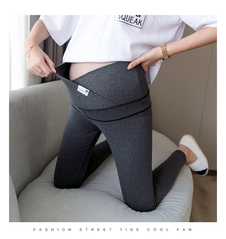 1911# Autumn Winter Skinny Maternity Legging Across V Low Waist Belly Legging for Pregnant Women Cotton Pregnancy Pencil Pants