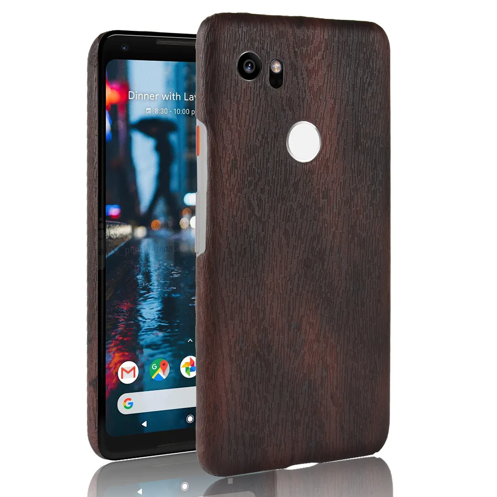 Роскошные Woodern кожи Винтаж кожаный чехол для Google Pixel 2 XL Hard Shell телефон случаях