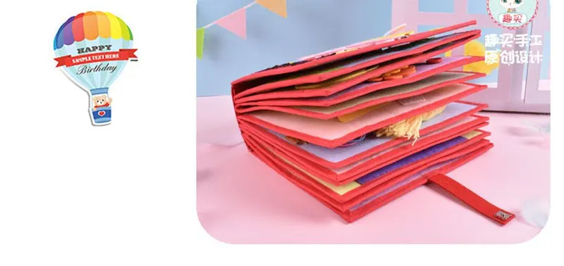 DIY High Quality My First Book 22 Pages For Baby Early Learning Toys Felt Quiet Book Special Gift Mom Handmade Felt DIY Package