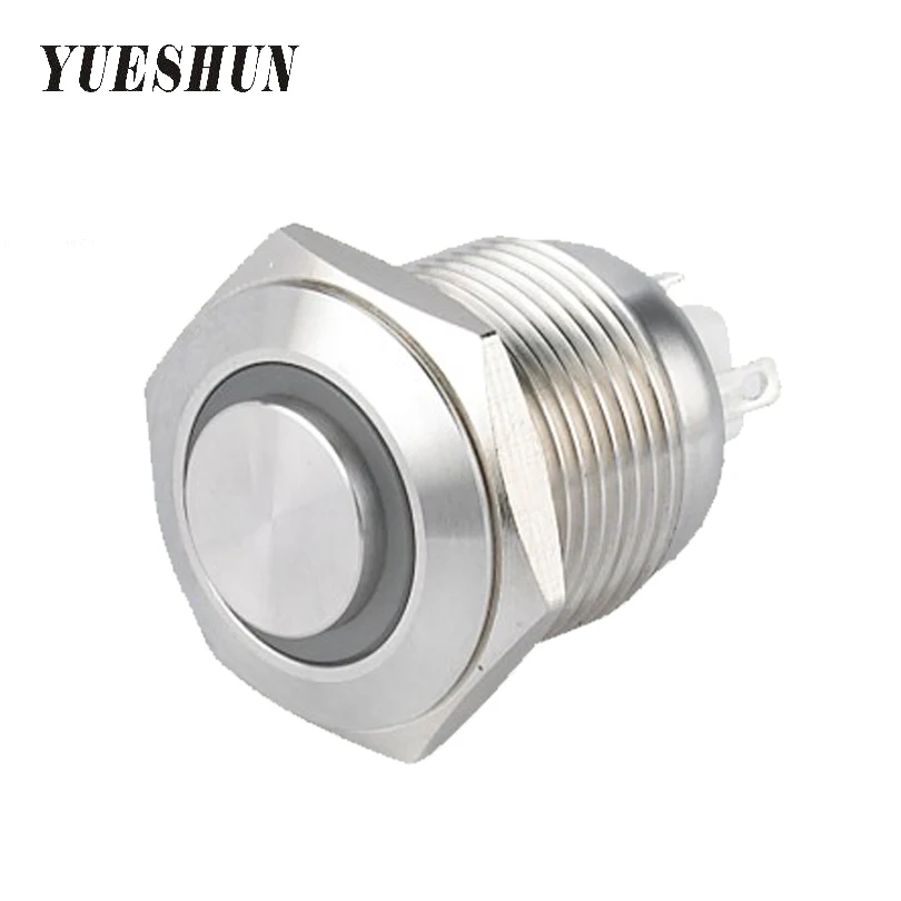 Металлический светодиодный светильник 16 мм кнопочный переключатель нормальное
