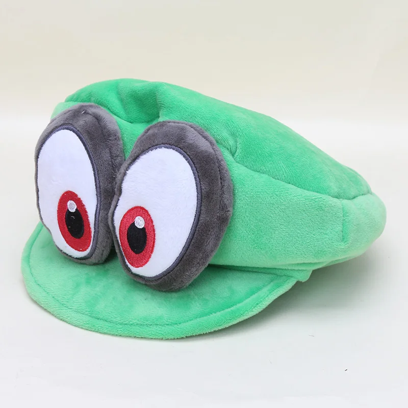 green Горячая Игра Супер Марио Одиссея шапка py шляпа для взрослых Аниме Косплей Супер Марио Bros шапка плюшевые игрушки куклы - Цвет: green