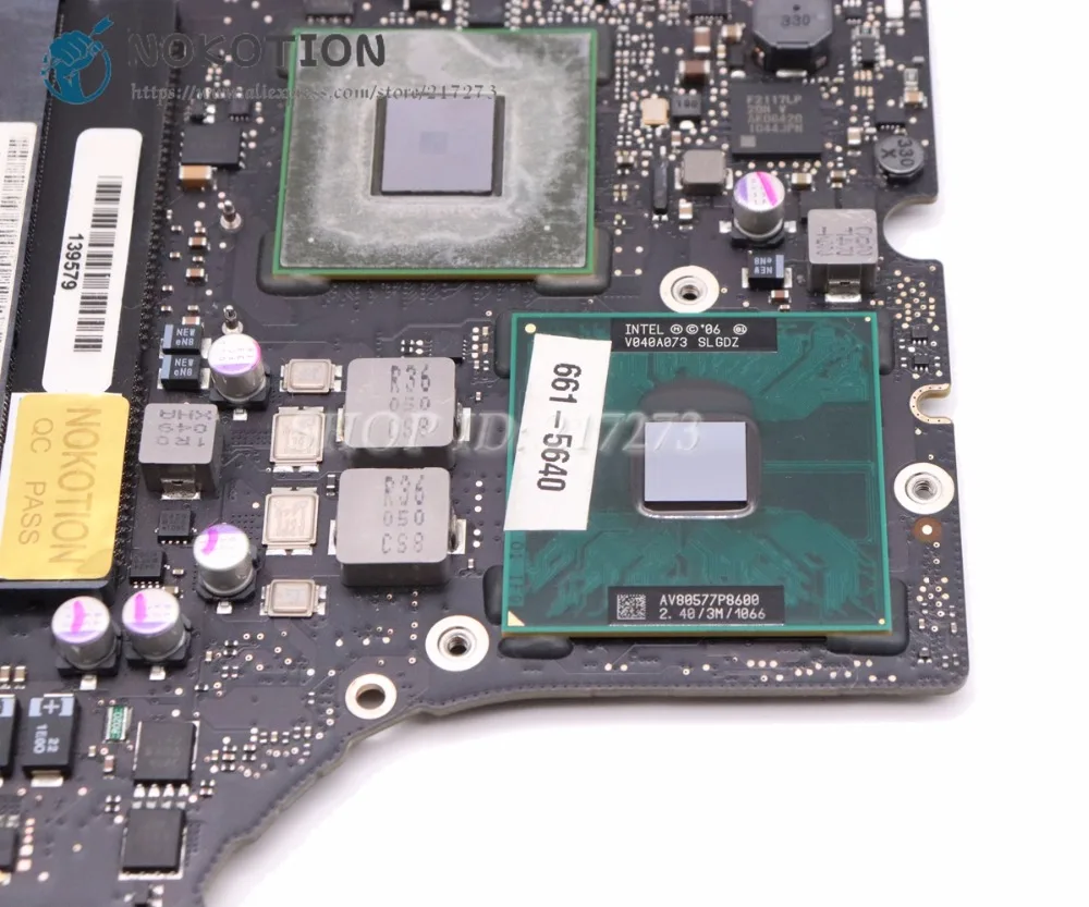 NOKOTION для MacBook pro A1342 Материнская плата ноутбука 820-2877-B MCP89MZ-A3 материнскую плату 2009 год P8600 2,40 ГГц Процессор DDR3