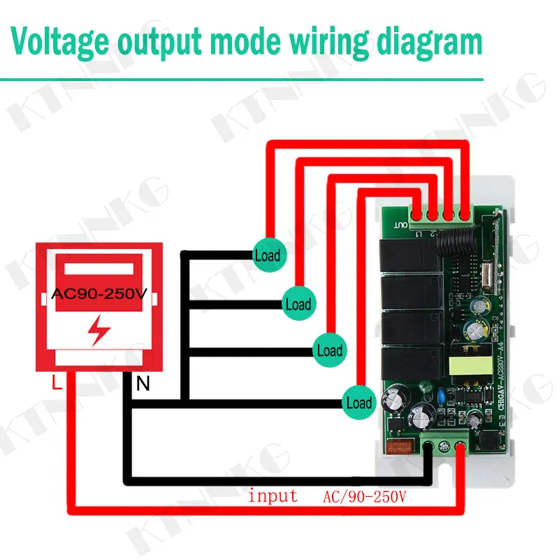 AC85 250V беспроводной пульт дистанционного управления 4CH DIY релейный приемник умный