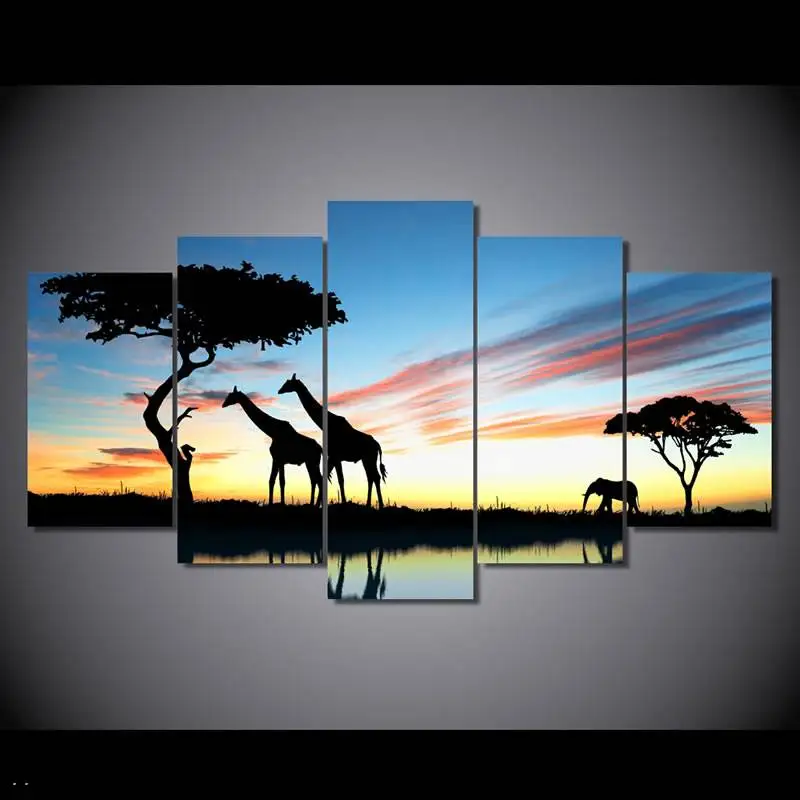 Hd печатные пейзажи Африки сафари группа картина декор комнаты печать плакат