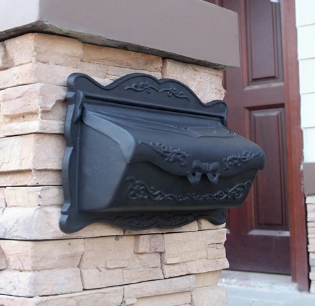 Matt Black Wall mounted cast aluminum decorative mail boxes outdoor maibox aluminum letter box Antique Metal Wall Mount Postbox