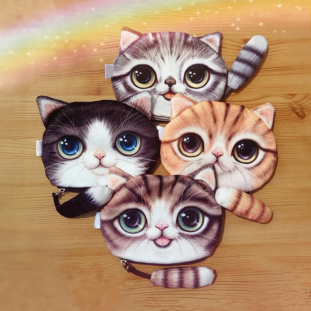 

New Small Tail Cat Coin Purse Cute Kids Cartoon Wallet Cute Bag Coin Pouch Children Purse Holder Women Coin Wallet Carteras