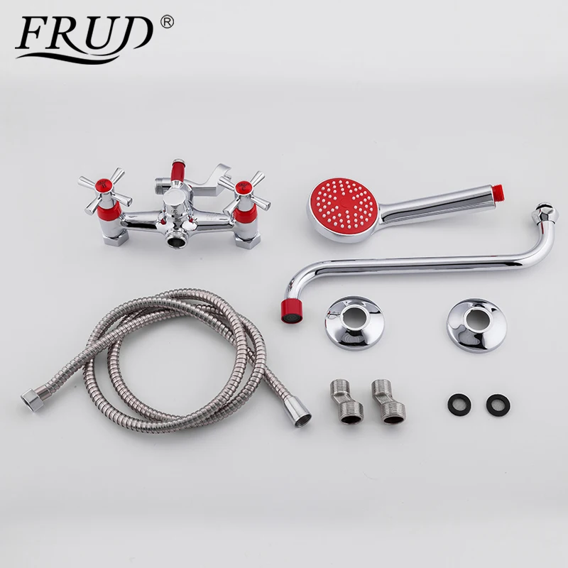 FRUD смеситель для ванны красный душа ванной комнаты настенный кран раковины