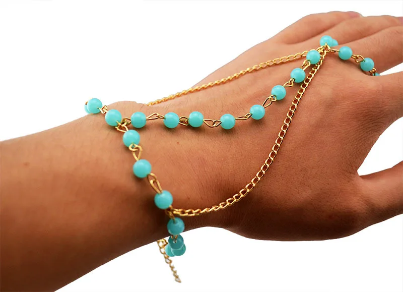 Женский Летний стиль богемный с акриловыми голубыми и белыми бусинами|bracelets