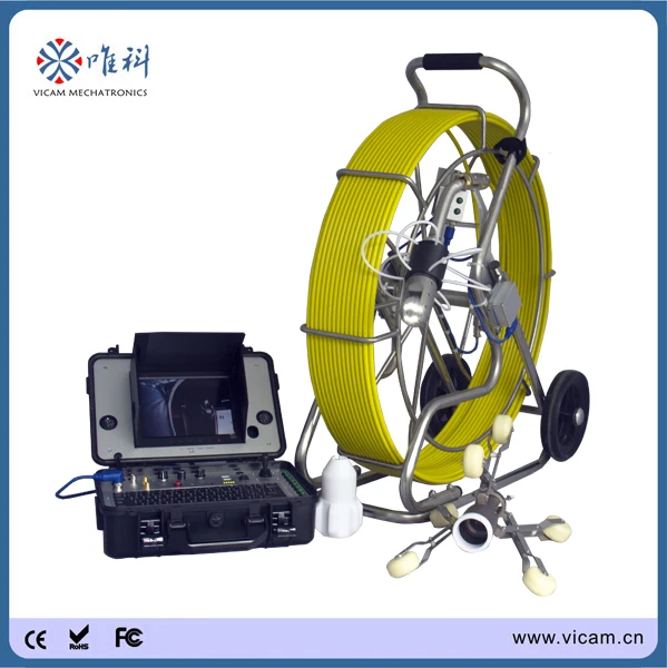 Робот с панорамированием и наклоном трубы камерой видеосъемка в канализации