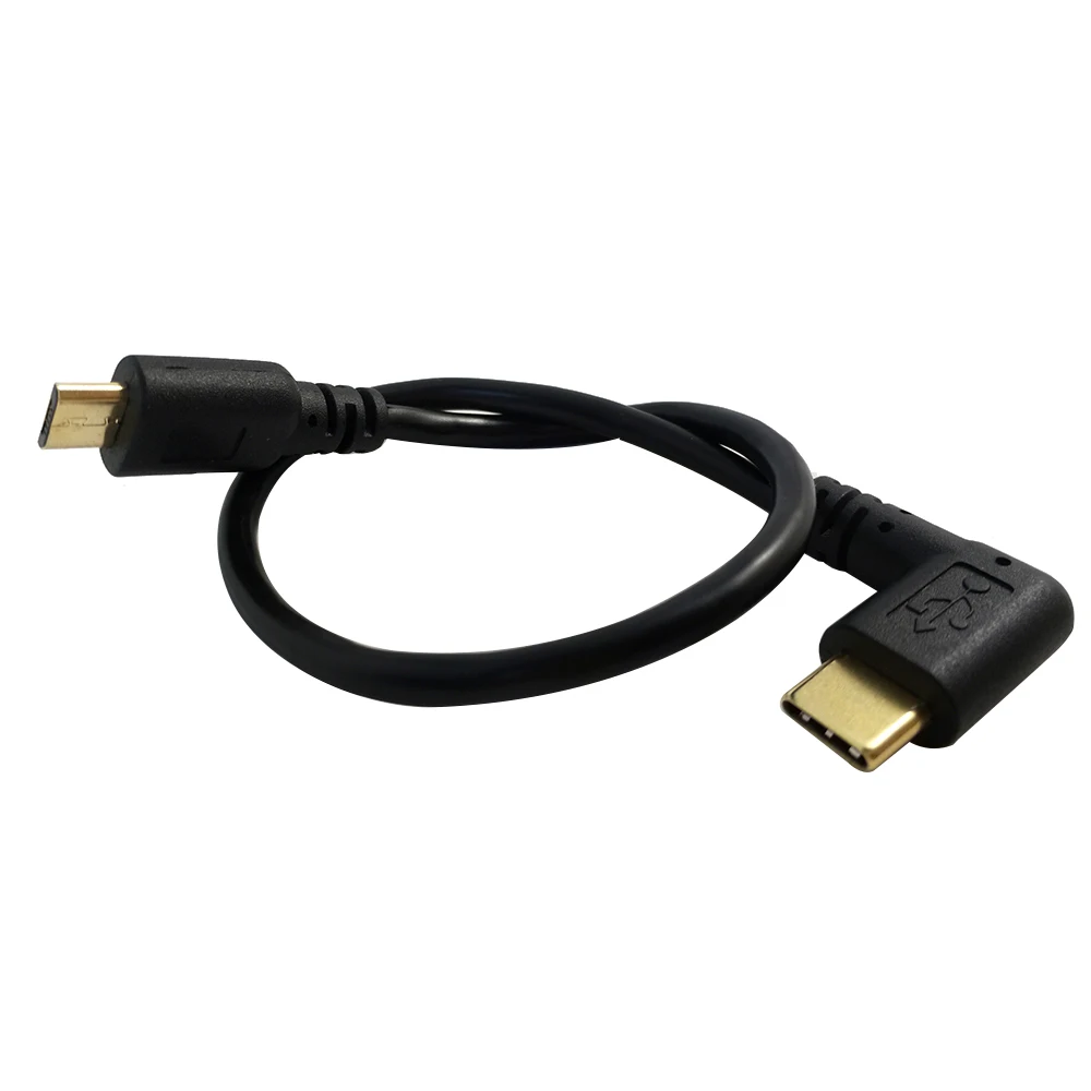 DANSPEED 25 см OTG кабель Micro USB папа к type C папа кабель адаптер угол кабель синхронизации данных зарядное устройство