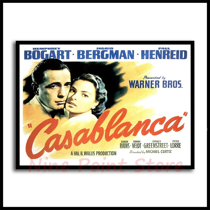 Голливудская классика любовь фильм Casablanca бумага с покрытием плакат наклейки на стену украшение дома современный стиль бескаркасные - Цвет: Светло-серый