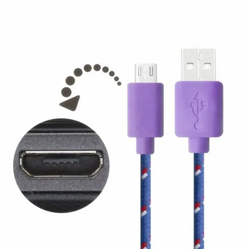 Effelon 1 м плетеный провод Micro USB кабель 3ft нейлоновые плетеные шнуры для зарядки и