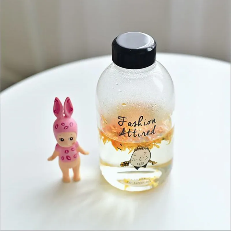 BAISPO 600 мл бутылка для воды девочек стеклянная чая питьевые бутылки стакан