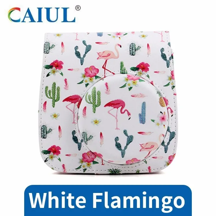 White Flamingo Fujifilm Instax mini чехол для камеры pu кожаный чехол с плечевым ремнем для Instax Mini 9 Mini 8 Mini 8+ мгновенная камера - Цвет: White Flamingo