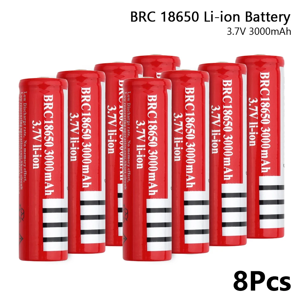 Высокая емкость brc 18650 батарея 3,7 v 3000mah аккумуляторная батарея для DVD камеры рация фонарик