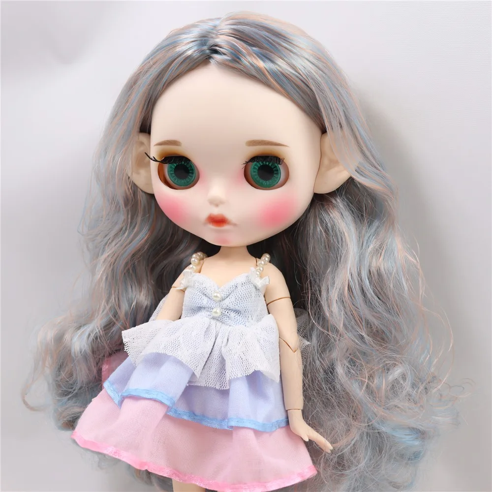 Фабрика blyth кукла 1/6 bjd белая кожа тела синий микс золотые волосы Новые матовые