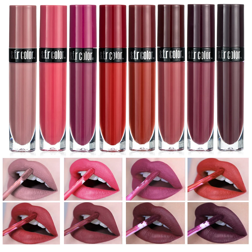 Профессиональная Матовая жидкая губная помада водостойкая нюдовая косметика