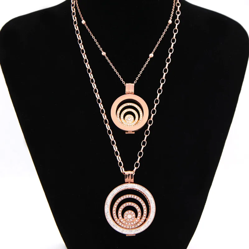 Vinnie Дизайн Ювелирные изделия мое ожерелье в форме монеты с 2 шт хрустальный