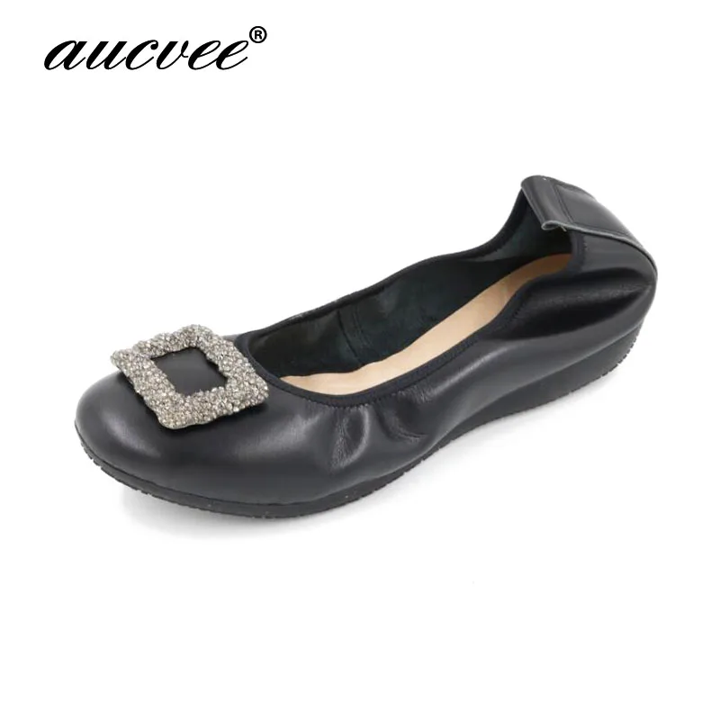 

New 2019 Women flat Shoes lady Spring Shoe Students Summer Flats for Drive Pregnant Woman Shoes Pearl Rhinestone Plus 43 V622