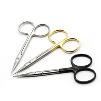 9 5cm bend head ordinary cheap eye scissors beauty scissors cut tissue scissors tool gold black 2 colors for choosen