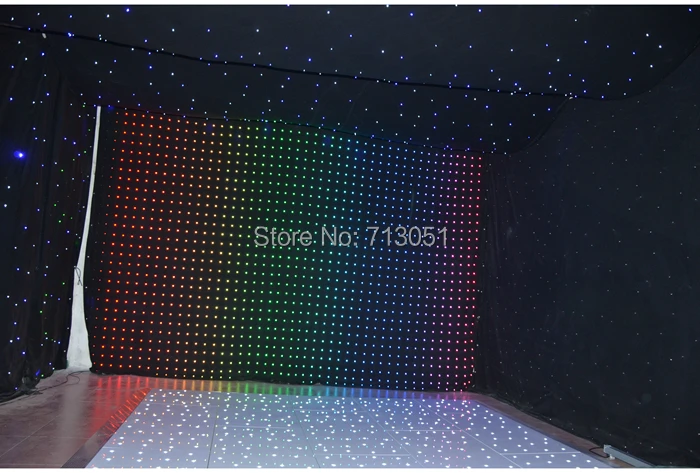 2ft* 4ft Disco LED звездным танцпол Дистанционное управление Портативный танцпол