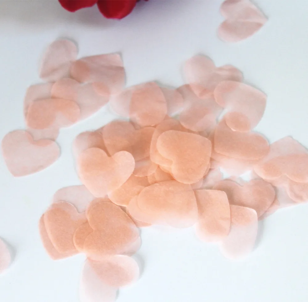 Персиковый мятный зеленый коралловый бледно сердечный круг свадебные конфетти