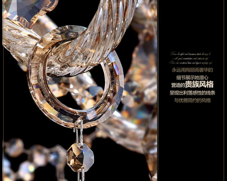 Мини столовая люстры коньяк Хрустальное освещение E14 led подвесной светильник