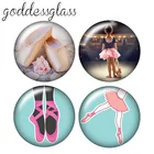 Модный танцевальный балет 10 шт. 12 мм18 мм20 мм25 мм Круглый Фото стеклянный кабошон демонстрационная фурнитура с плоским основанием ZB0458