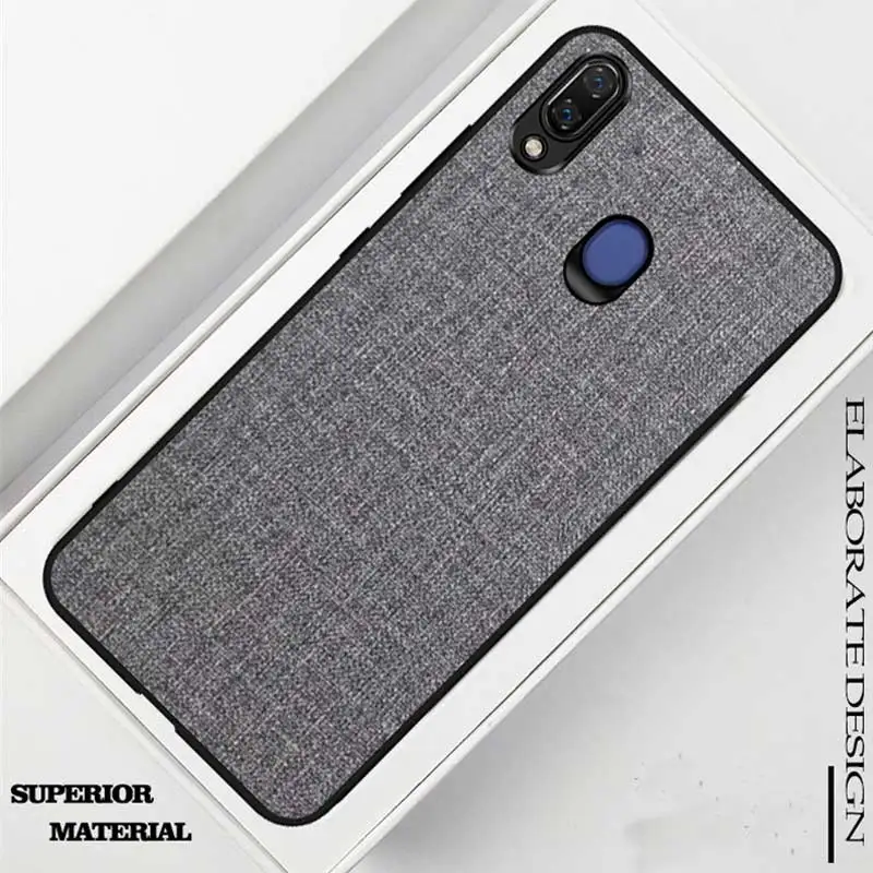 Luxury Business Fabric Cloth Lether Case For Samsung Galaxy M10 M20 M30 PC Hard Back Cover Soft TPU Frame Coque Fundas |