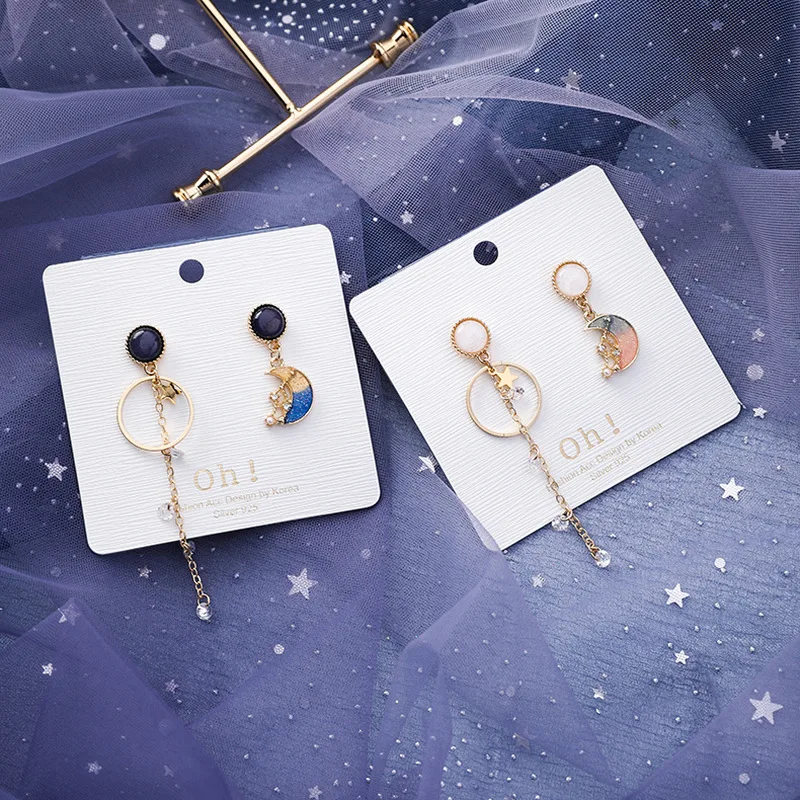 2019 Новая серебряная игла модная звезда серьга в форме Луны сон мороженое цвет