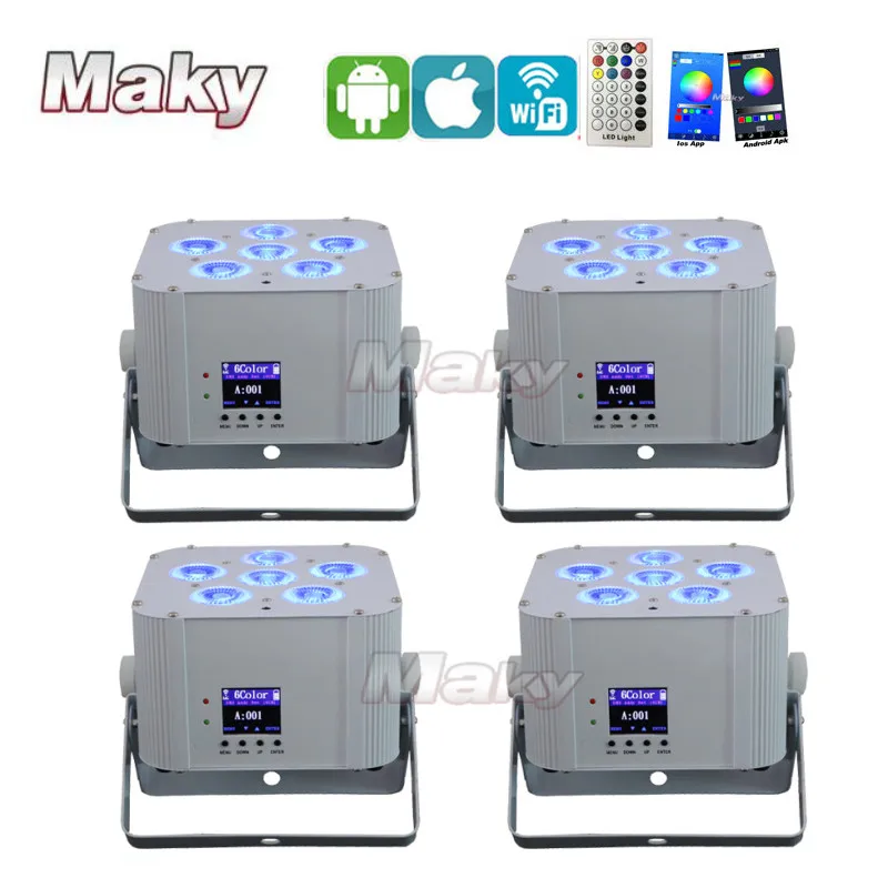 10 X LOT Led uplighter 6x18w RGBWA UV 6IN1 led cube light battery operated par can wireless dmx dj lighting | Лампы и освещение