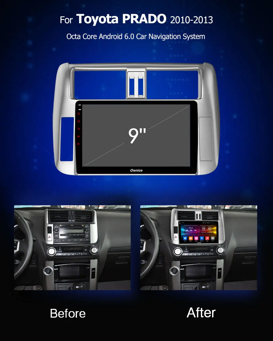 Ownice K3 K5 K6 Android 9 0 8 ядерный 2 Din &quotАвтомобильный радиоплеер для Toyota PRADO 150 2011 2012-2015 2016