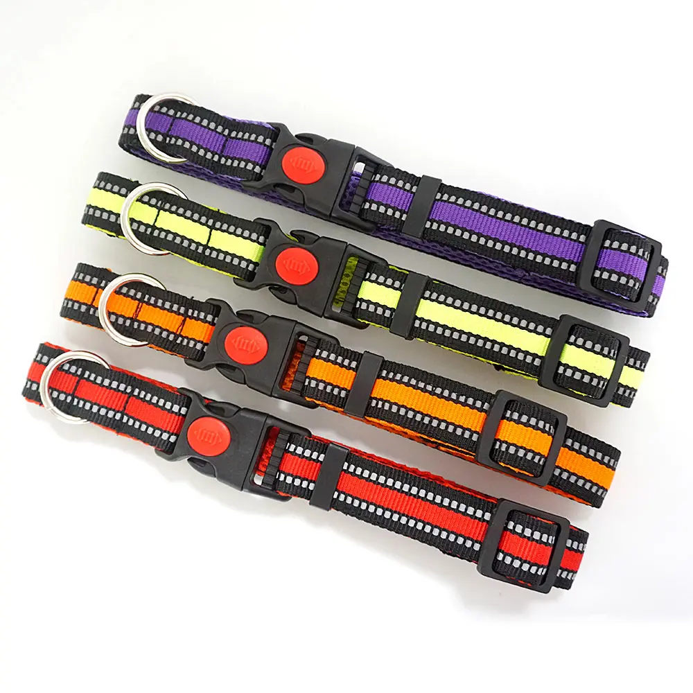 Регулируемый отражающий для собак ошейники нейлоновая сетка мягкий