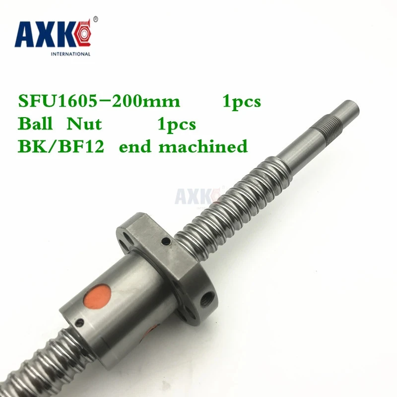 Axk Бесплатная доставка 16 мм 1605 шариковый винт рулонный 1 шт. Sfu1605 200 с фланец
