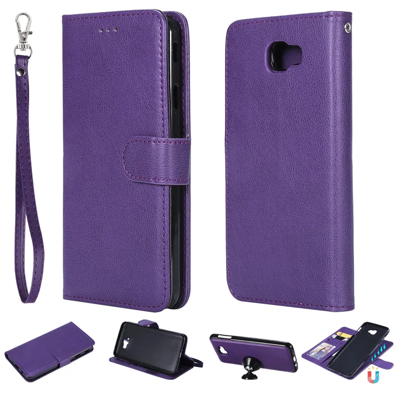 

Leather Case For Samsung Galaxy J7 Prime Wallet Flip Stand Strong Magnet Business Mobile Phone Cases Cover Decathable Two in one
