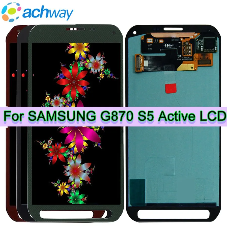 

ЖК-дисплей 5,1 дюйма для SAMSUNG GALAXY G870 S5 Active, сенсорный экран с цифровым преобразователем в сборе, зеленая Замена для SAMSUNG G870 LCD