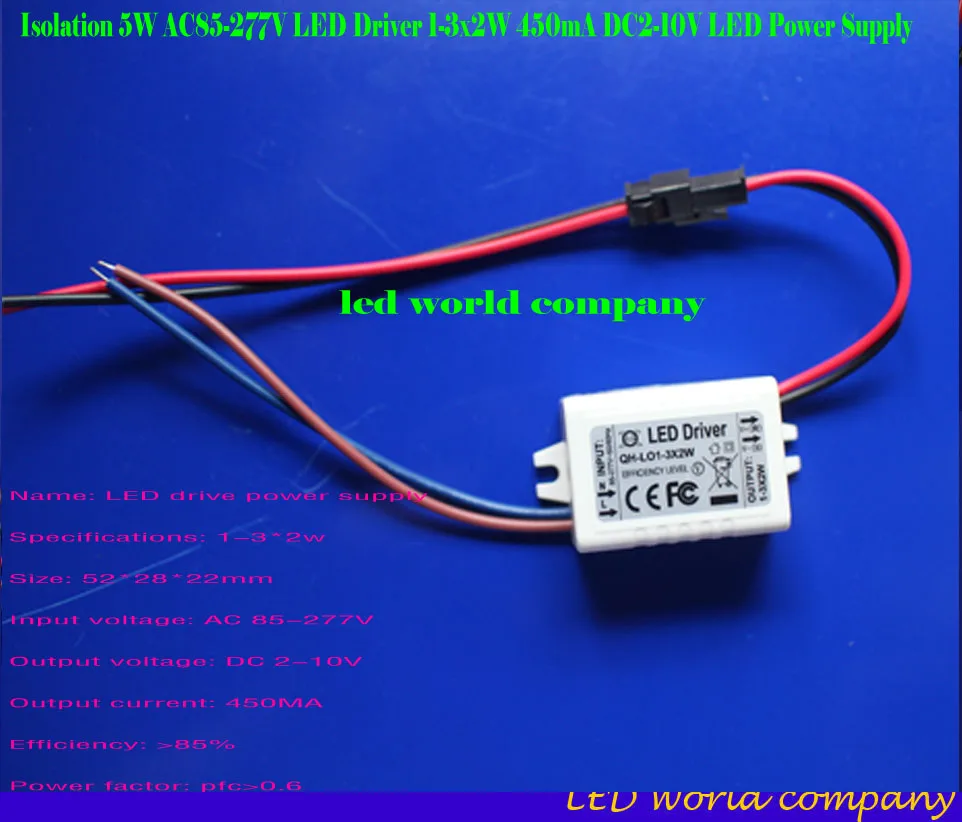 Бесплатная доставка с драйвером постоянного тока для светодиода 1 3x2W 450mA 3 10 в 2 Вт 4