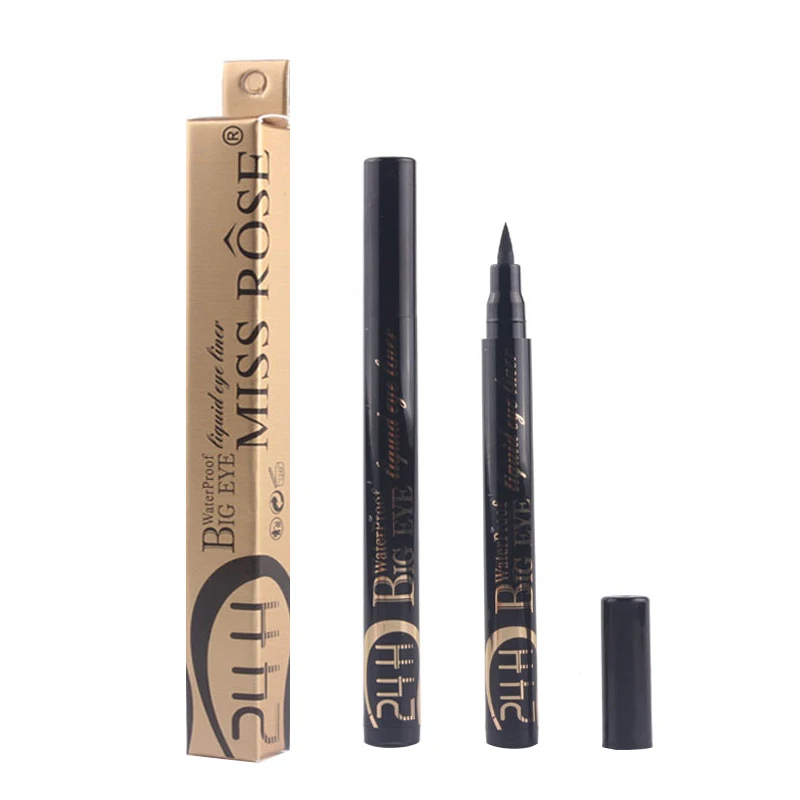 Подводка для глаз Miss Rose Black стойкая быстросохнущая Водостойкая натуральный
