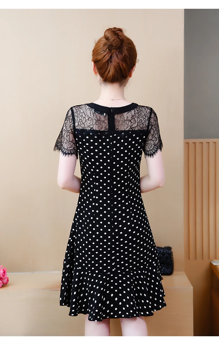 Женские летние кружевные блузки в горошек большие размеры M 5XL XXL XXXL 3XL XXXXL