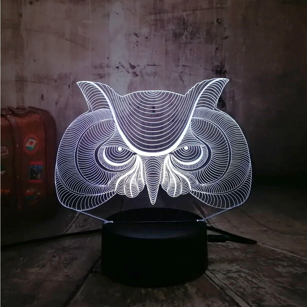 Amroe 3D Сова Лава Lampara Детский день мультфильм ночной Светильник LED градиент