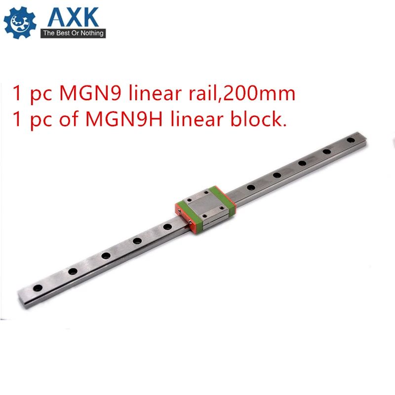 Линейная направляющая для перевозки 9 мм 200 рельсовый набор Cnc Mgn9 1 шт. рельс