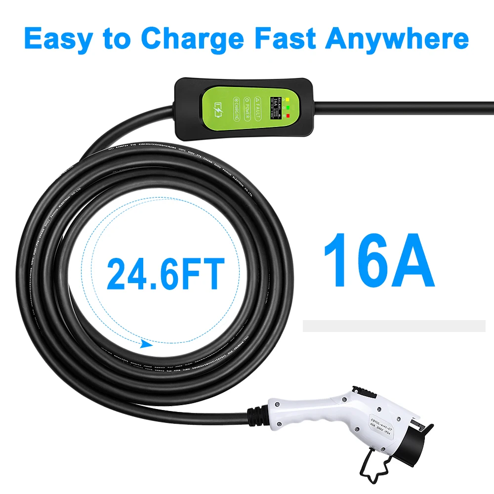 Автомобильное зарядное устройство WonVon Level 2 EV J1772 портативное для электромобиля