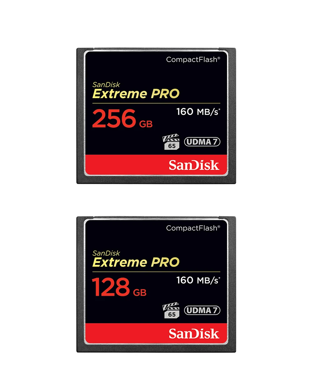 Двойной Флеш-накопитель SanDisk Extreme Pro CompactFlash 32 Гб 64 Гб 128 ГБ 256 ГБ карта CF 800X VPG-20 120 МБ/с. для богатых 4K и Full HD видео SDCFXS Камера