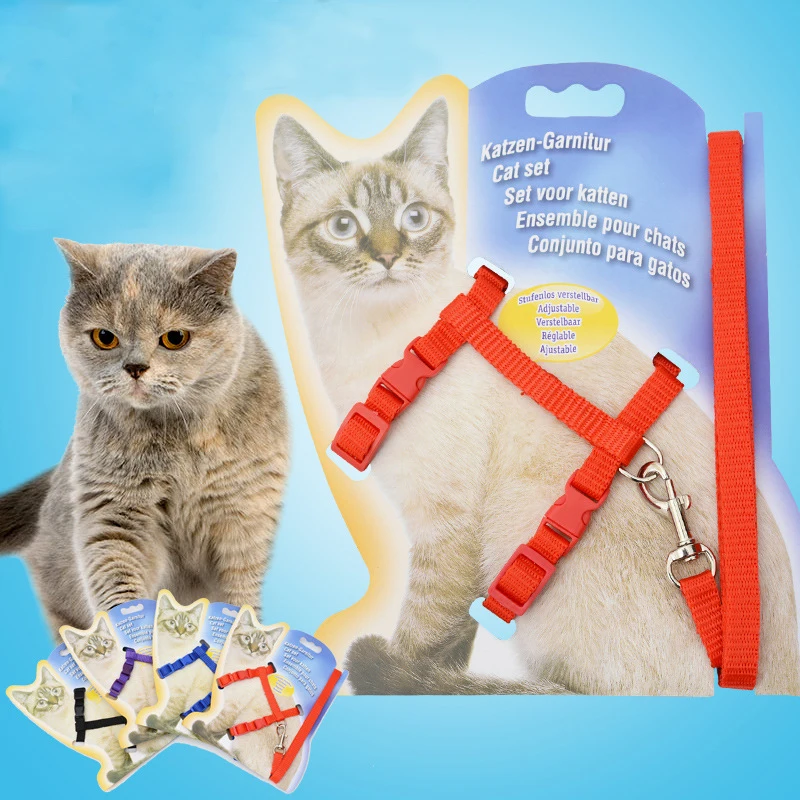 Поводки для питомца кота из полиэстера Регулируемая формула груди поводки жилет