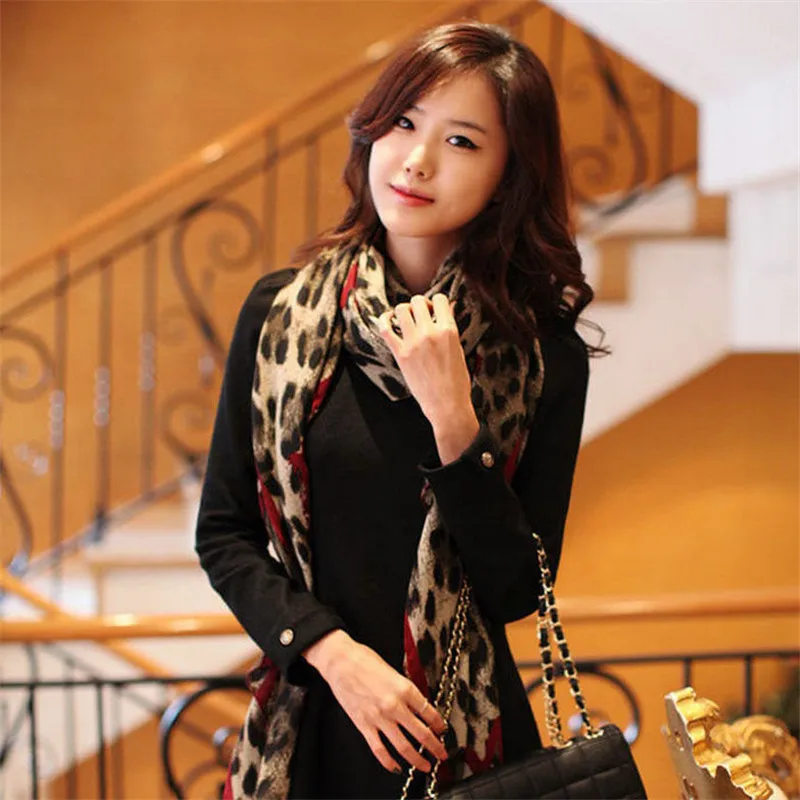 Новый леопардовый стильный шарф модный стиль длинный мягкий Шелковый шифон