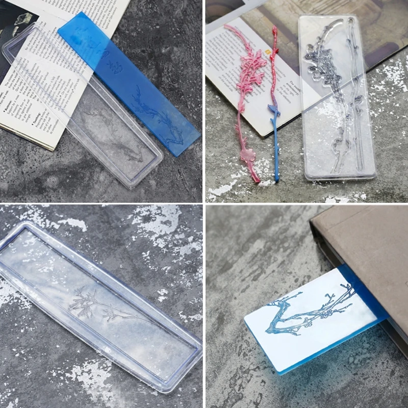 Прямоугольная силиконовая форма для закладок DIY Ремесленная с отверстиями