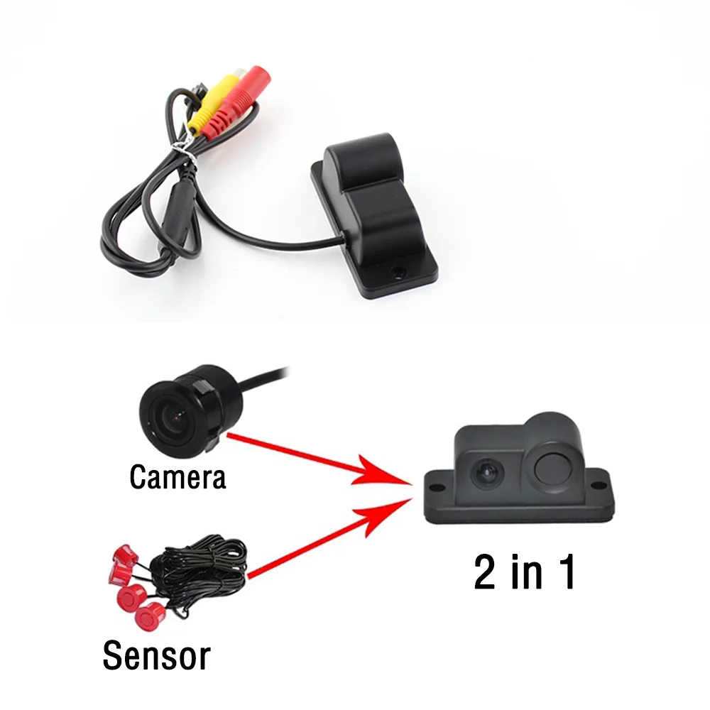 ANSHILONG 3 в 1 Автомобильная камера заднего вида с датчиком парковки радара + 4 &quotЖК