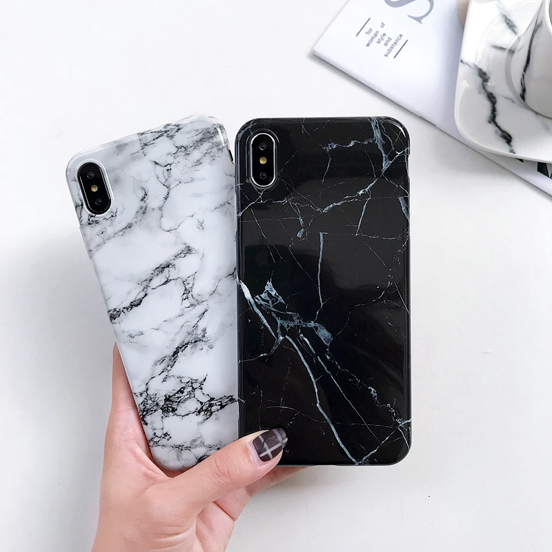 Luxury Moon Marble Case For iPhone 7 8 Plus 6 6s Soft TPU Silicon Cover X Xr Xs Max Texture Pattern Coque Capa Fundas | Мобильные